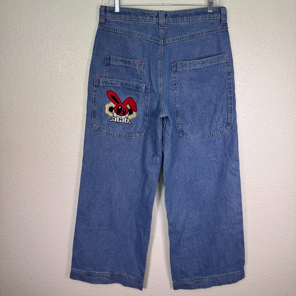 A Lab Mega Jeans size 34 Ravel Pixel Wide Leg Baggy Skater Big Pocket Denim Y2K
